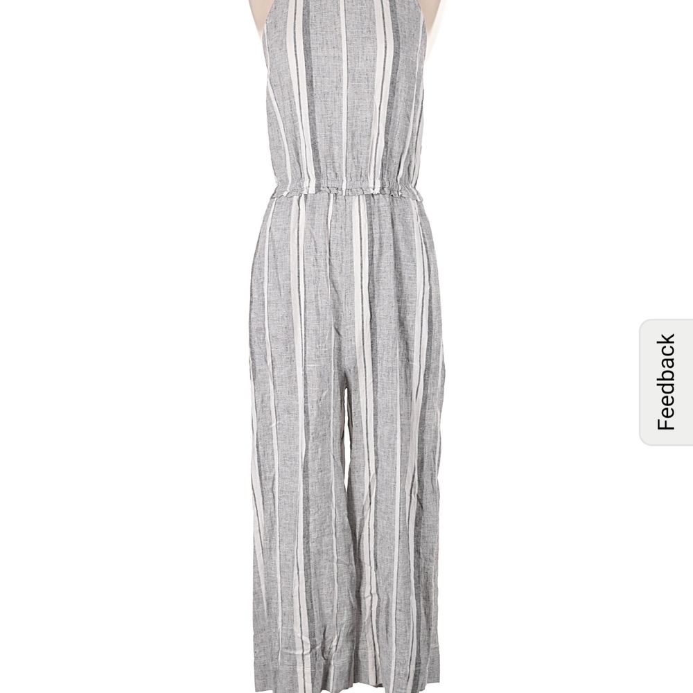 Cloth & Stone Gray and White Striped Jumpsuit